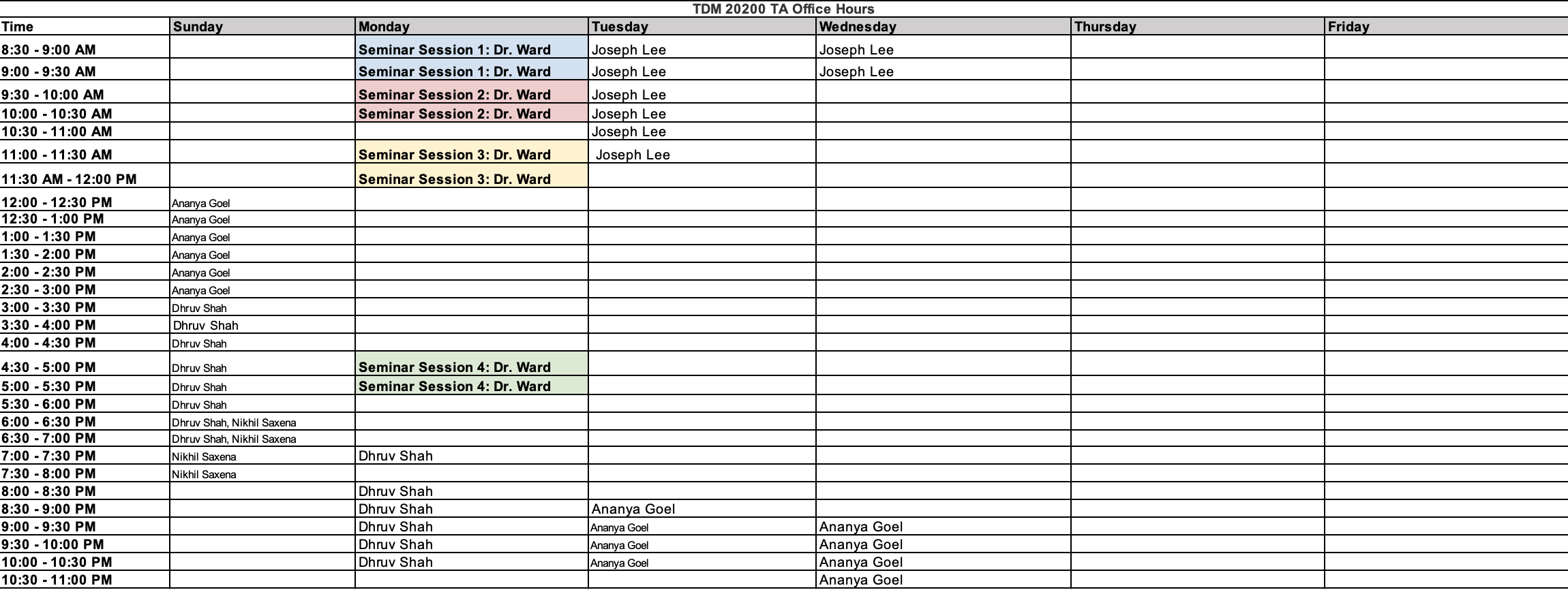 TDM 202 Office Hours